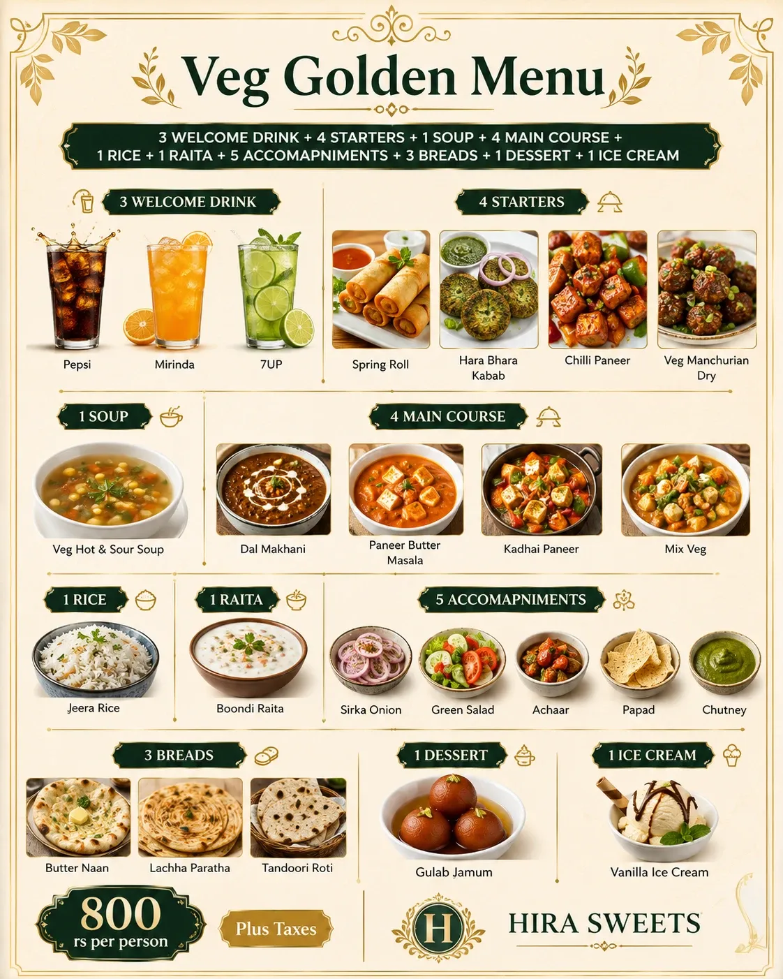 Veg Golden Menu